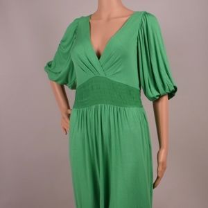 Anthropologie Twelfth st Green dress bell sleeve